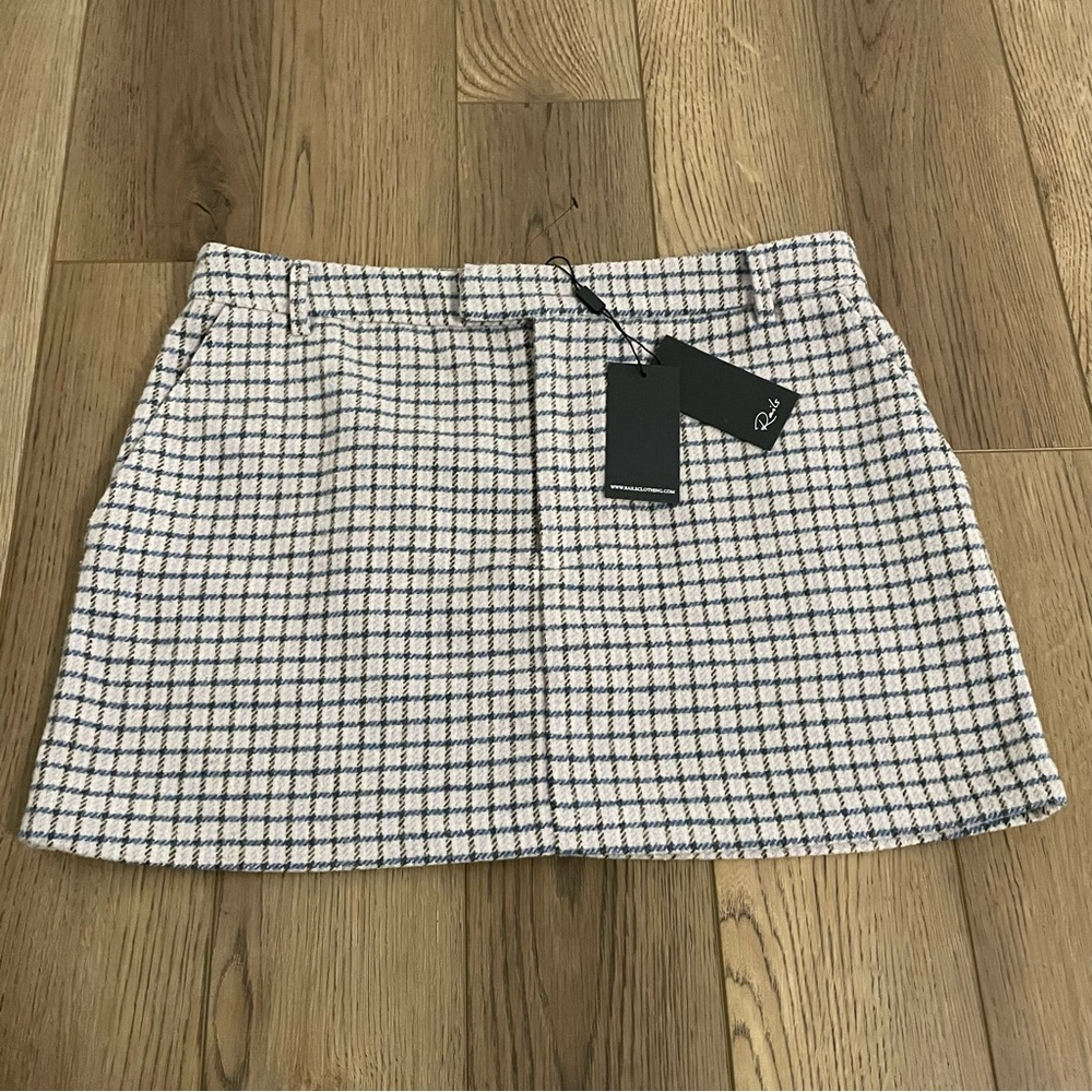 Rails Prim Lilac Navy Mini Check Skirt NEW Womens Size 6